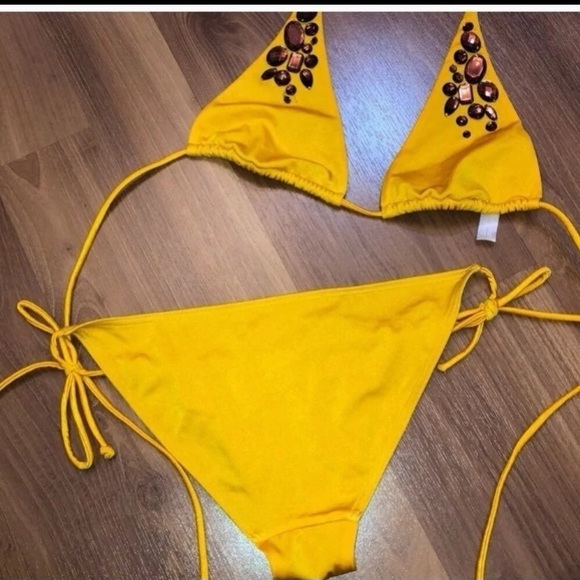 Victoria’s Secret Gold Jeweled Bikini size M - Picture 3 of 6
